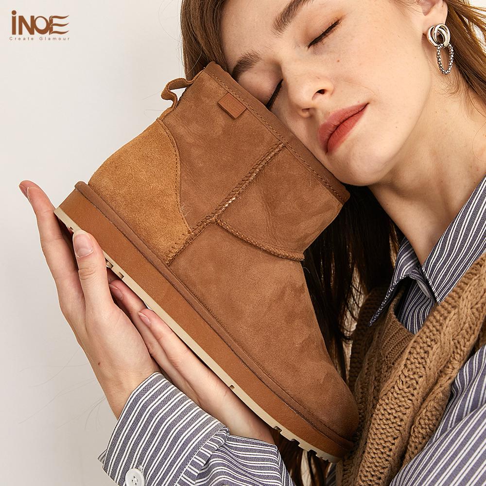 Inoe Suede Winter Shoes | Genuine Sheepskin, Super Warm & Soft