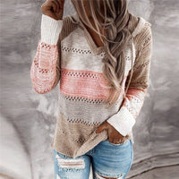 Sammy Jackson™ Lydia | Comfortable Patchwork Sweater with Hood