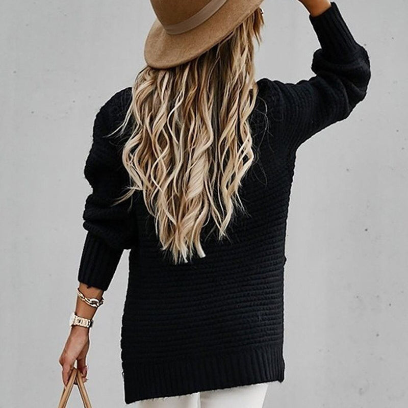 Sammy Jackson™ Sofia | Elegant Pullover with a Half-High Neck - Knitted Autumn Sweater