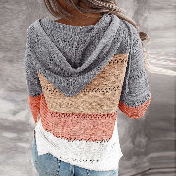 Sammy Jackson™ Lydia | Comfortable Patchwork Sweater with Hood