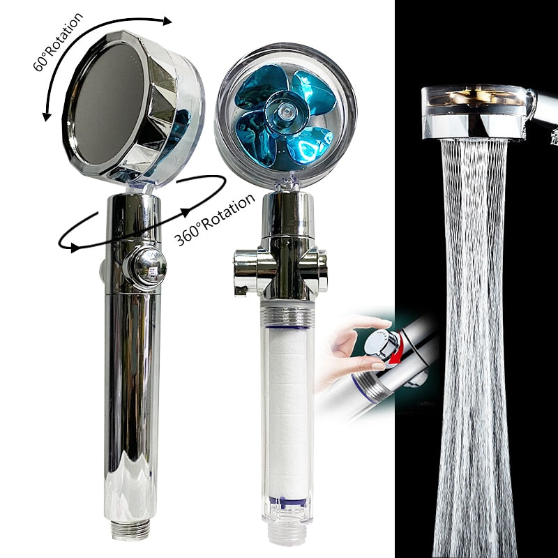 Sammy Jackson™ | Pro 360° Rotating Shower Head | A unique handheld shower with high pressure