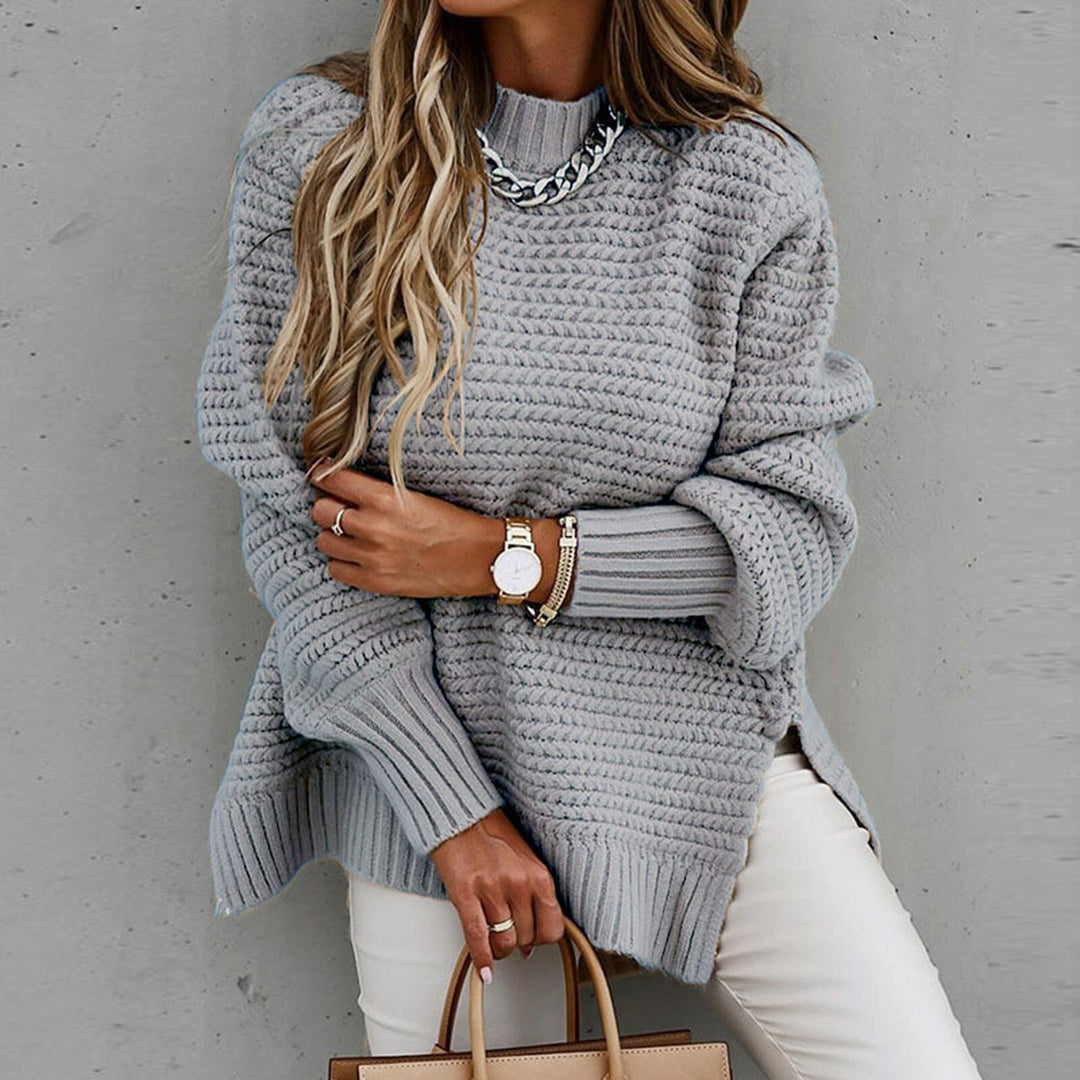 Sammy Jackson™ Sofia | Elegant Pullover with a Half-High Neck - Knitted Autumn Sweater