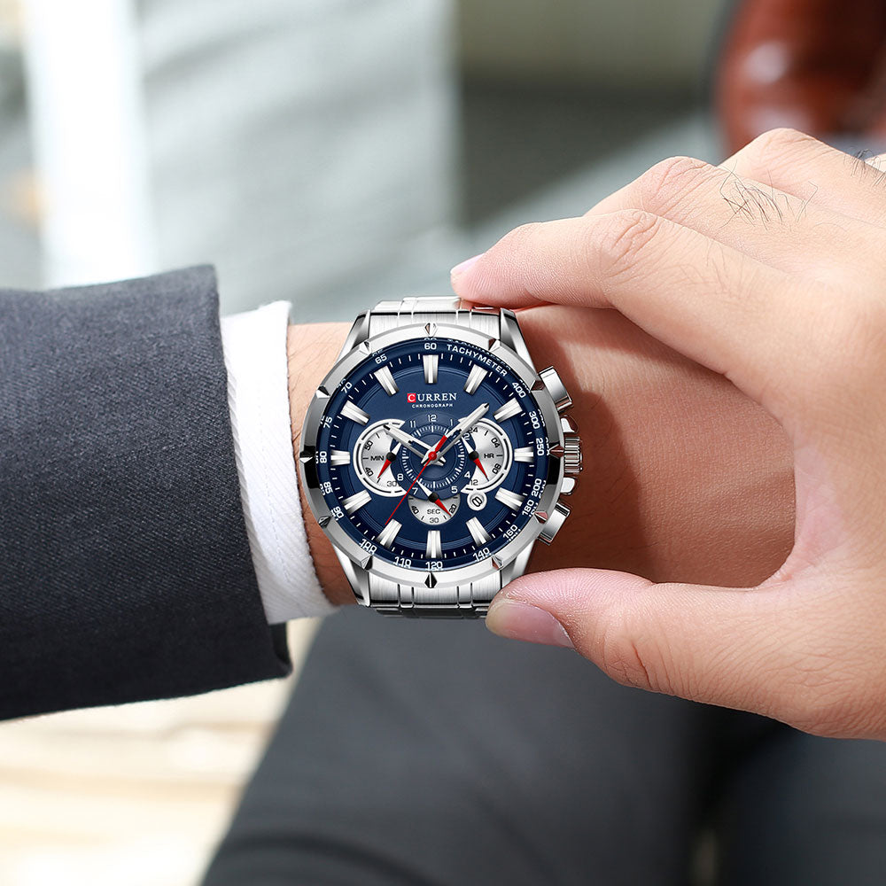 Sammy Jackson™ CURREN Luxury Quartz Watch with Stopwatch | Affordable Luxury