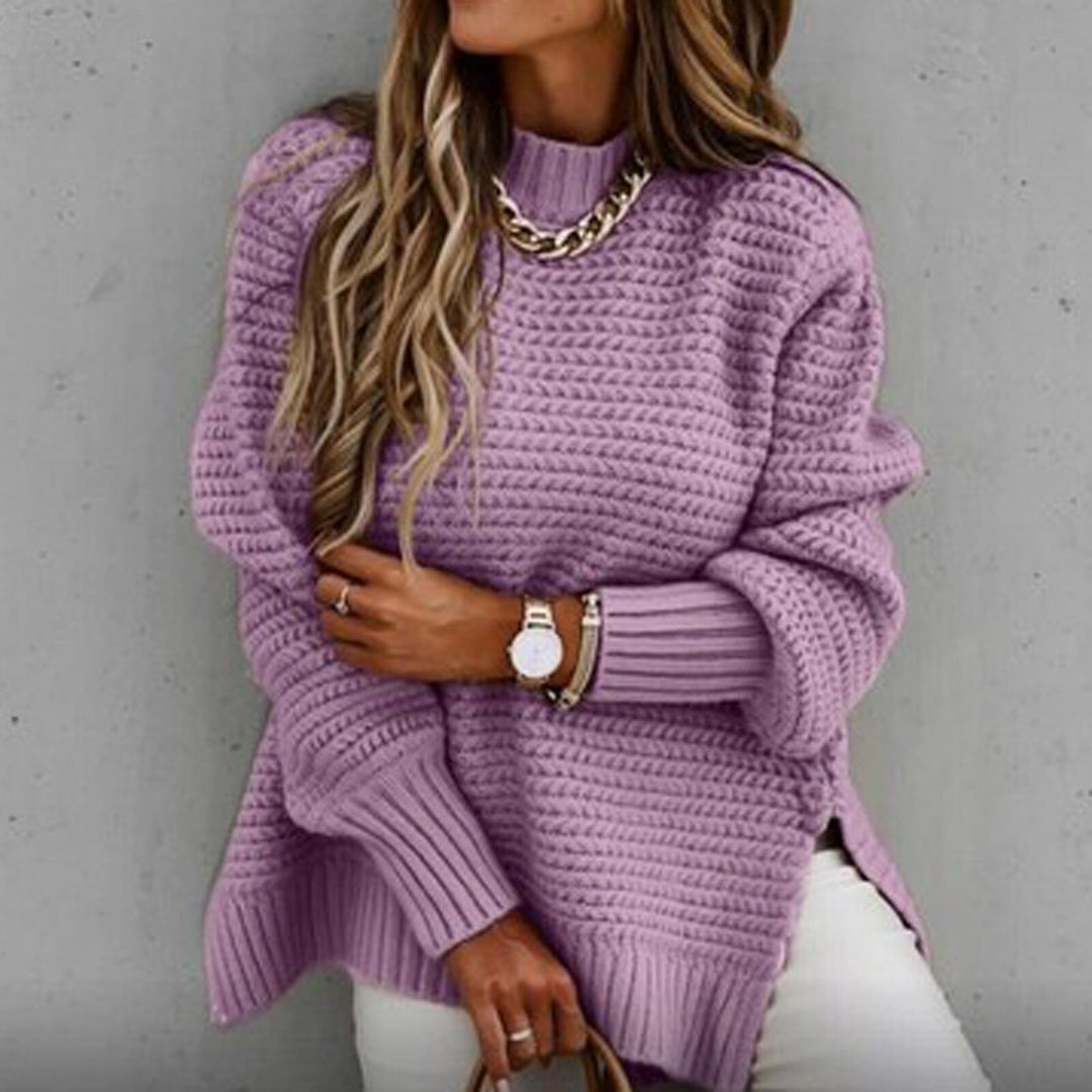 Sammy Jackson™ Sofia | Elegant Pullover with a Half-High Neck - Knitted Autumn Sweater