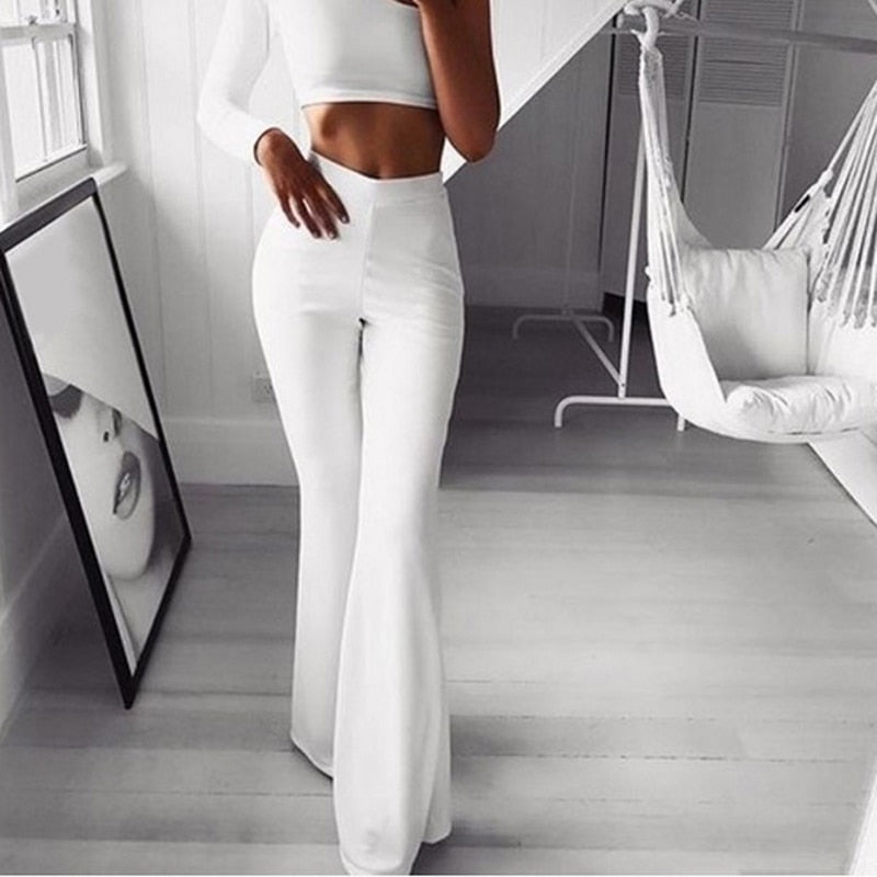 Sammy Jackson™ Fleur spodnie dzwony | Eleganckie damskie spodnie z wysokim stanem