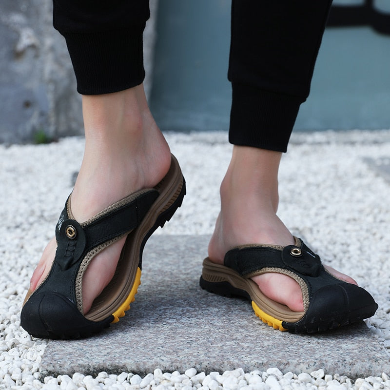 Sammy Jackson™ Leo Leather Sandals | Men’s sandals made from genuine cow leather