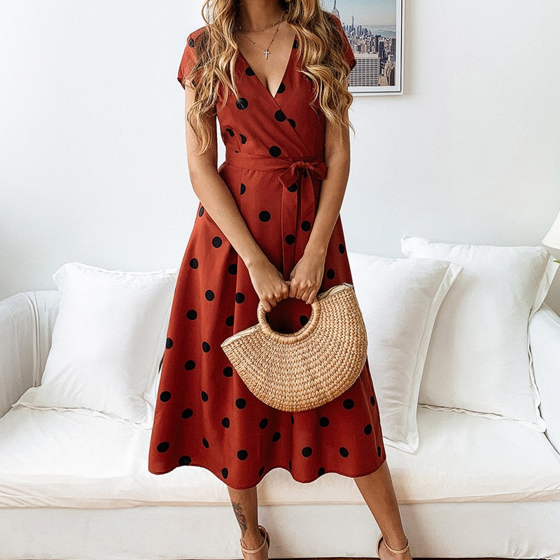 Sammy Jackson™ Juna Jurk met Stippen | Een Vrolijke & Elegante Damesjurk