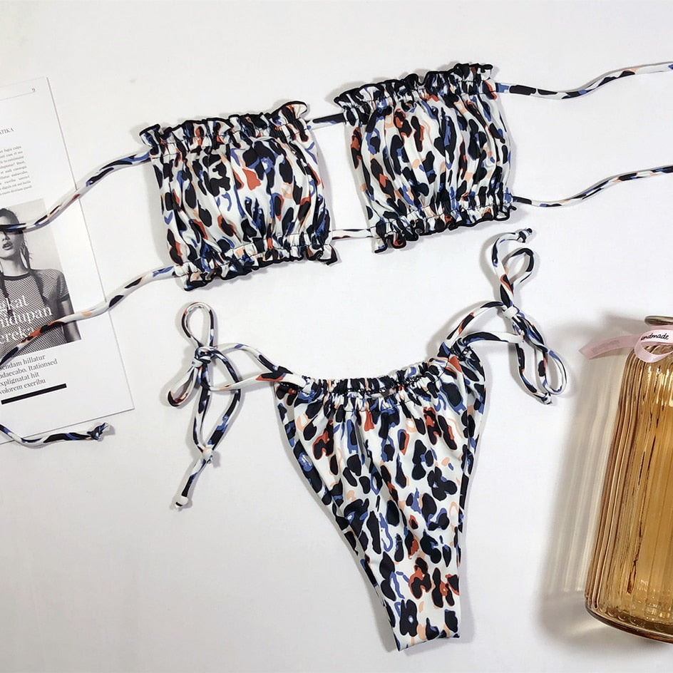 Ruffie Bikini | Stylowy bikini w zwierzęcy wzór