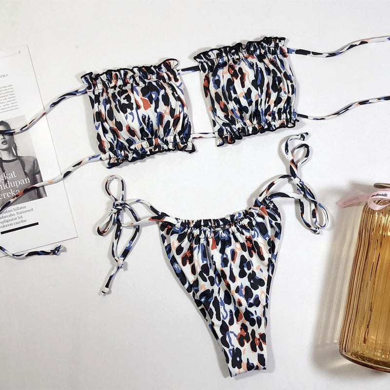 Ruffie Bikini | Stylowy bikini w zwierzęcy wzór