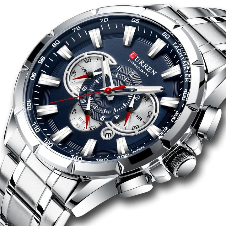 Sammy Jackson™ CURREN Luxury Quartz Watch with Stopwatch | Affordable Luxury