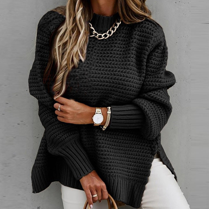 Sammy Jackson™ Sofia | Elegant Pullover with a Half-High Neck - Knitted Autumn Sweater