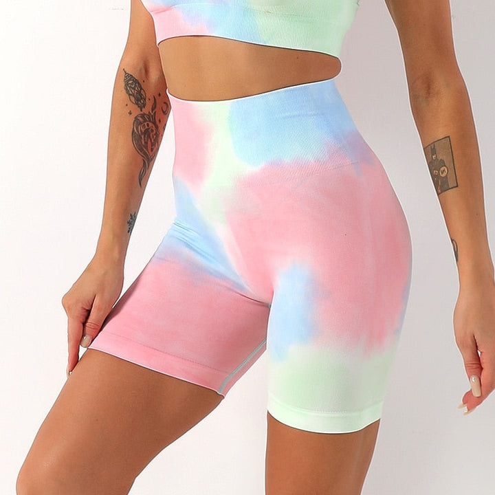Zestaw sportowy Donna (krótkie) | Unikalny zestaw do ćwiczeń Tie Dyed!
