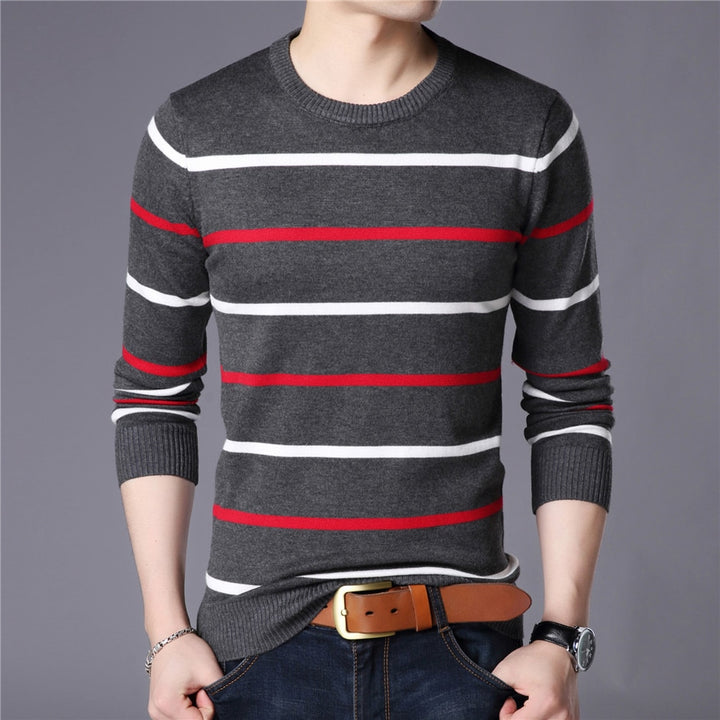 Sammy Jackson™ Men's Fashion | Casual Striped Sweater with O-Neck