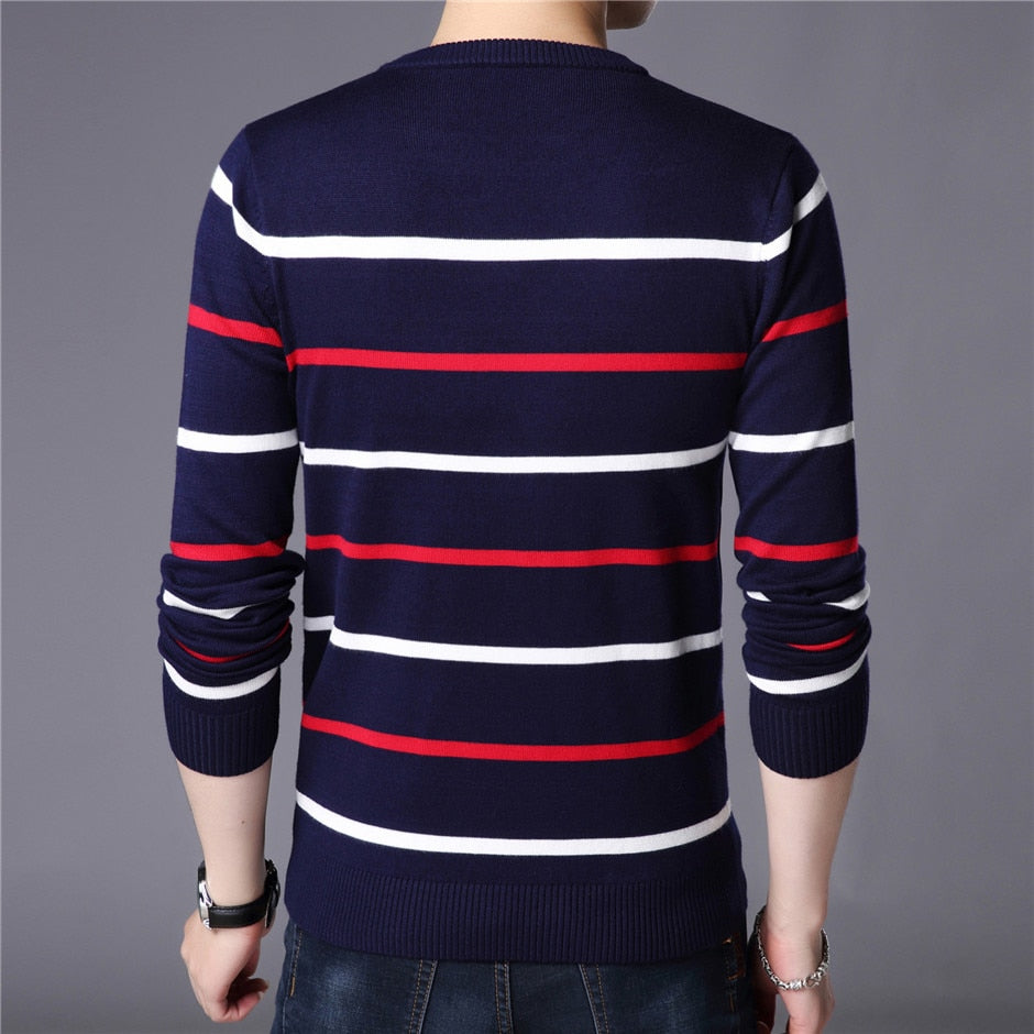 Sammy Jackson™ Men's Fashion | Casual Striped Sweater with O-Neck