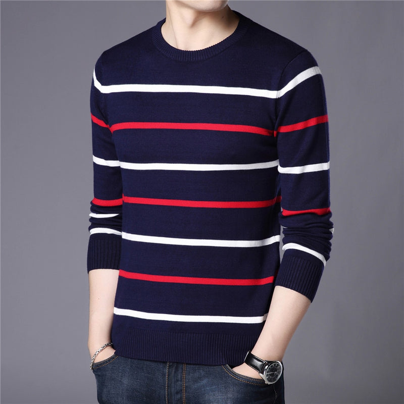 Sammy Jackson™ Men's Fashion | Casual Striped Sweater with O-Neck