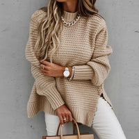 Sammy Jackson™ Sofia | Elegant Pullover with a Half-High Neck - Knitted Autumn Sweater