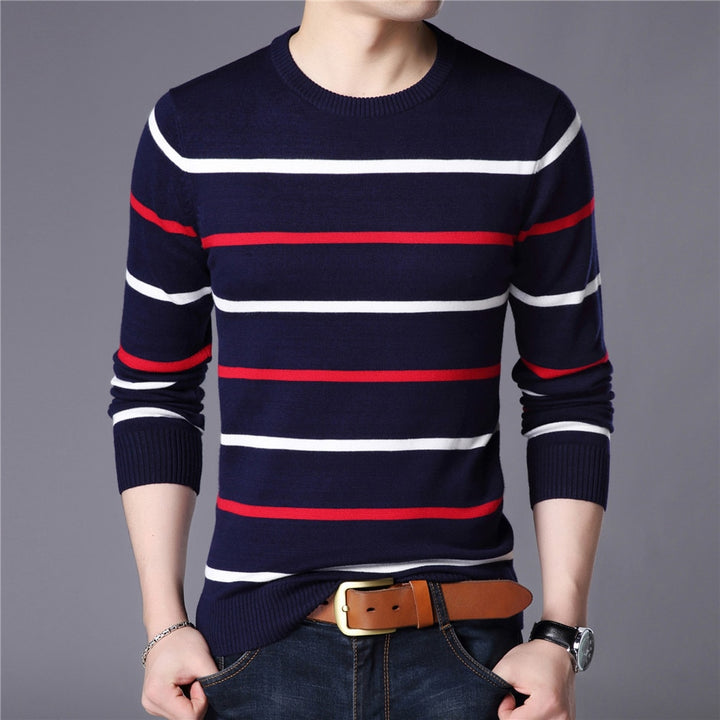 Sammy Jackson™ Men's Fashion | Casual Striped Sweater with O-Neck