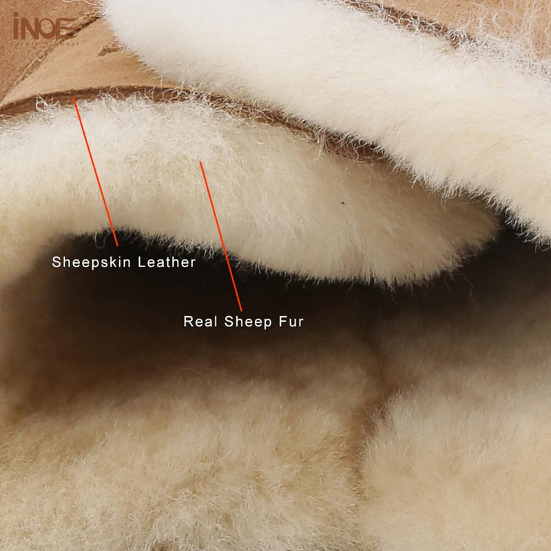 Inoe Suede Winter Shoes | Genuine Sheepskin, Super Warm & Soft