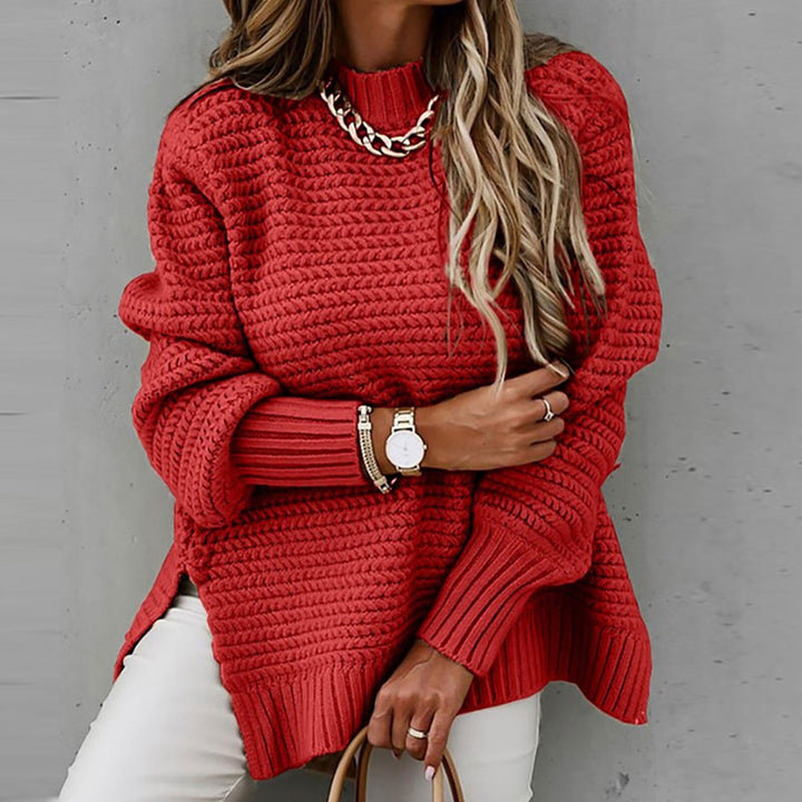 Sammy Jackson™ Sofia | Elegant Pullover with a Half-High Neck - Knitted Autumn Sweater