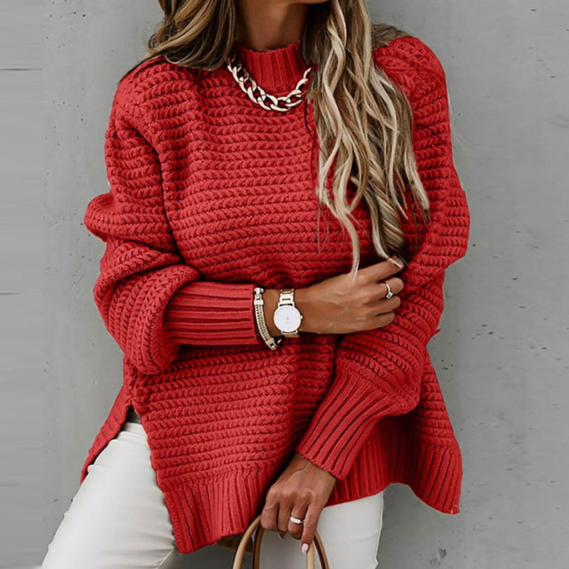 Sammy Jackson™ Sofia | Elegant Pullover with a Half-High Neck - Knitted Autumn Sweater