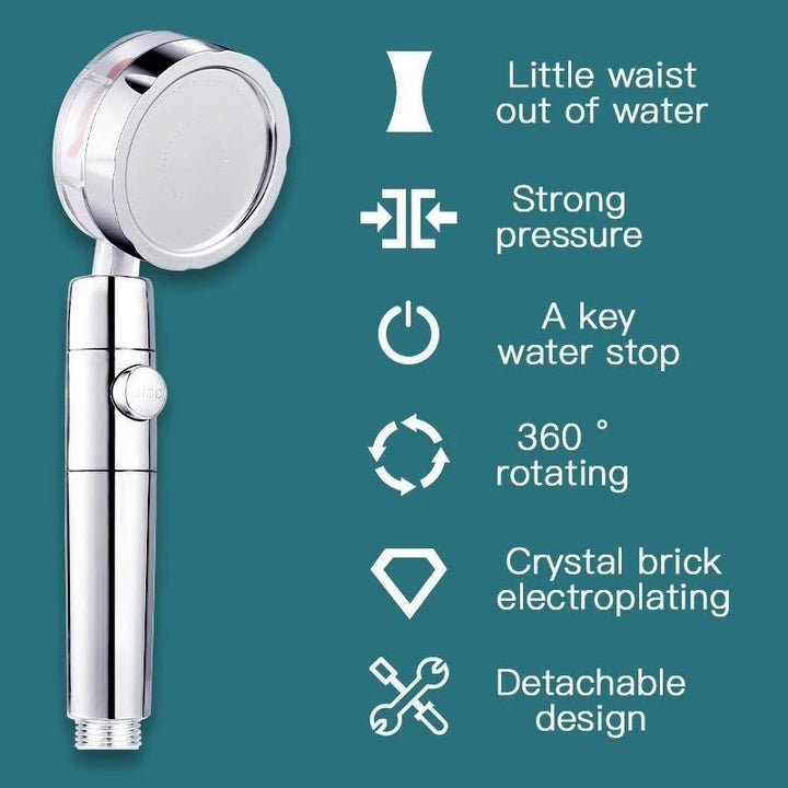 Sammy Jackson™ | Pro 360° Rotating Shower Head | A unique handheld shower with high pressure
