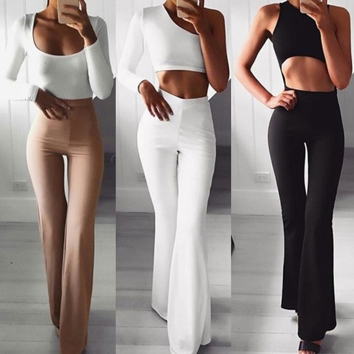 Sammy Jackson™ Fleur spodnie dzwony | Eleganckie damskie spodnie z wysokim stanem