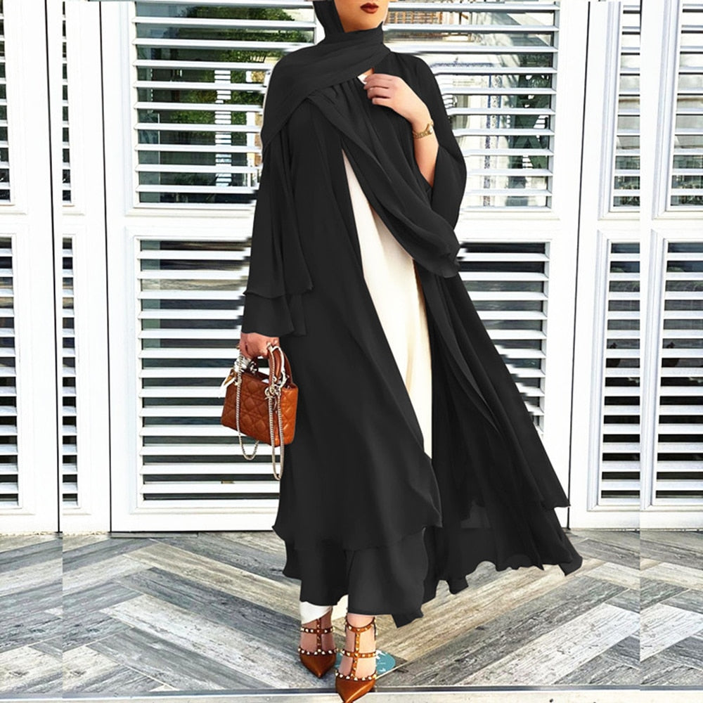 Sammy Jackson™ Open Amina Abaya with Hijab | A beautiful & airy abaya