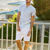 Sammy Jackson™ Leon Linnen blouse | Een stijlvolle & casual herenblouse