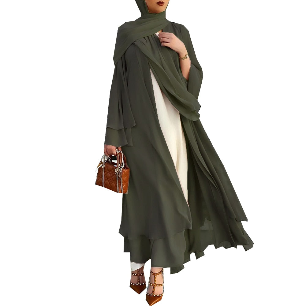 Sammy Jackson™ Open Amina Abaya with Hijab | A beautiful & airy abaya