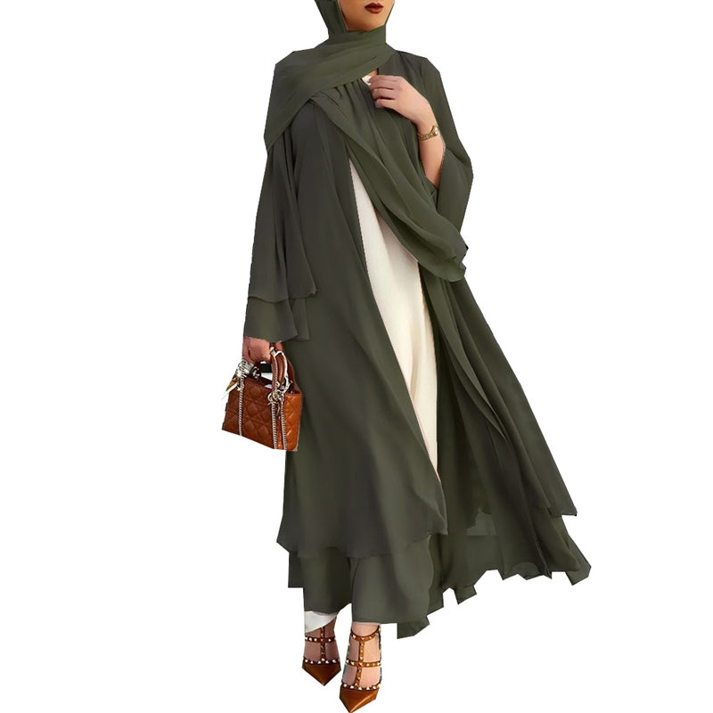 Sammy Jackson™ Open Amina Abaya with Hijab | A beautiful & airy abaya