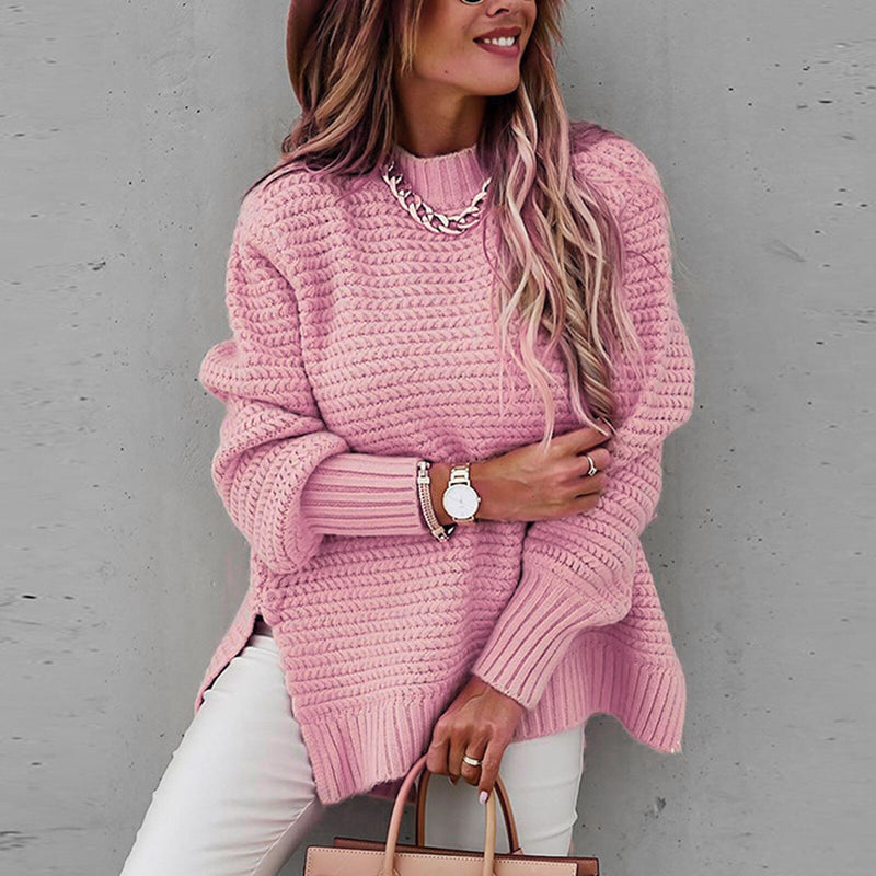 Sammy Jackson™ Sofia | Elegant Pullover with a Half-High Neck - Knitted Autumn Sweater