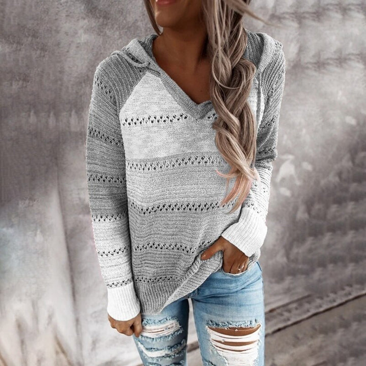 Sammy Jackson™ Lydia | Comfortable Patchwork Sweater with Hood