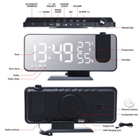 Sammy Jackson™ Astronatic™ | De Beste Alarmklok met LED Scherm - 180° Projector - USB lader