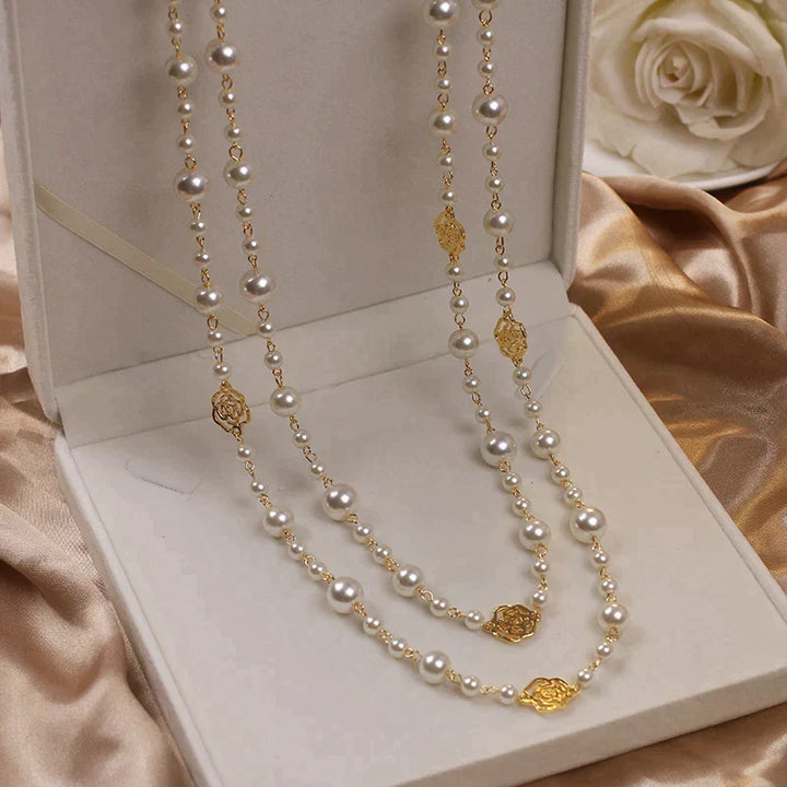 Camellia Long Pearl Necklace | For a Timeless Style