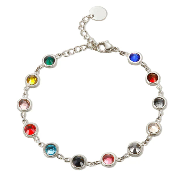 Rainbow Crystal Charm Bracelet | A cheerful bracelet full of color!