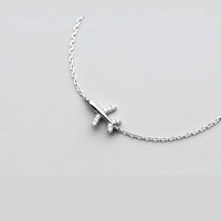 Silver Airplane Bracelet