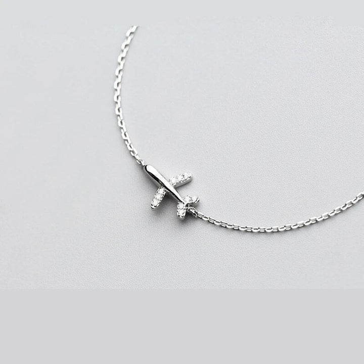 Silver Airplane Bracelet