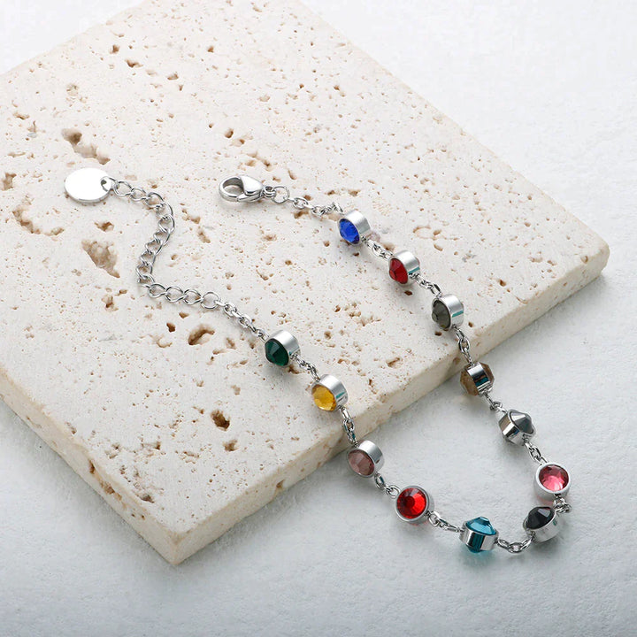 Rainbow Crystal Charm Bracelet | A cheerful bracelet full of color!