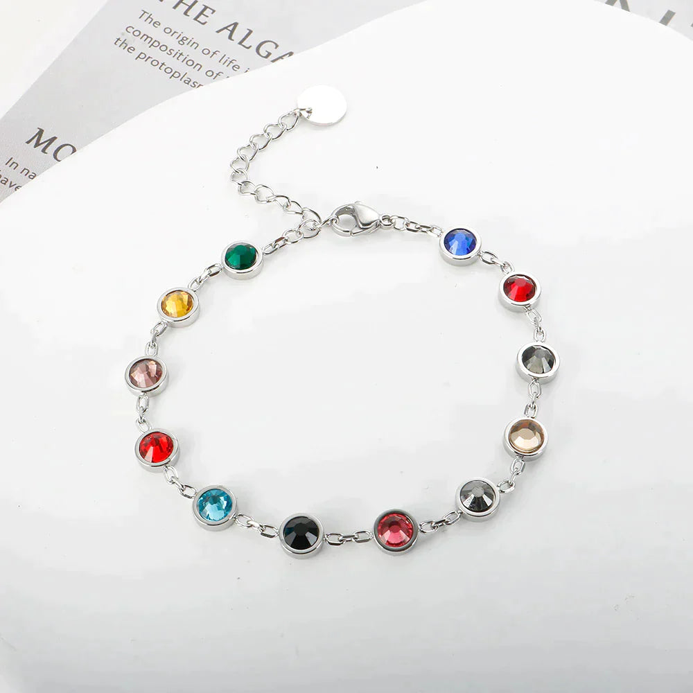 Rainbow Crystal Charm Bracelet | A cheerful bracelet full of color!
