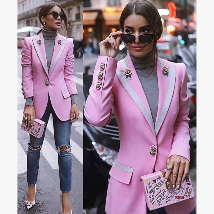 Marynarka Liyana w kolorze różowym | Kwiatowy i elegancki styl
