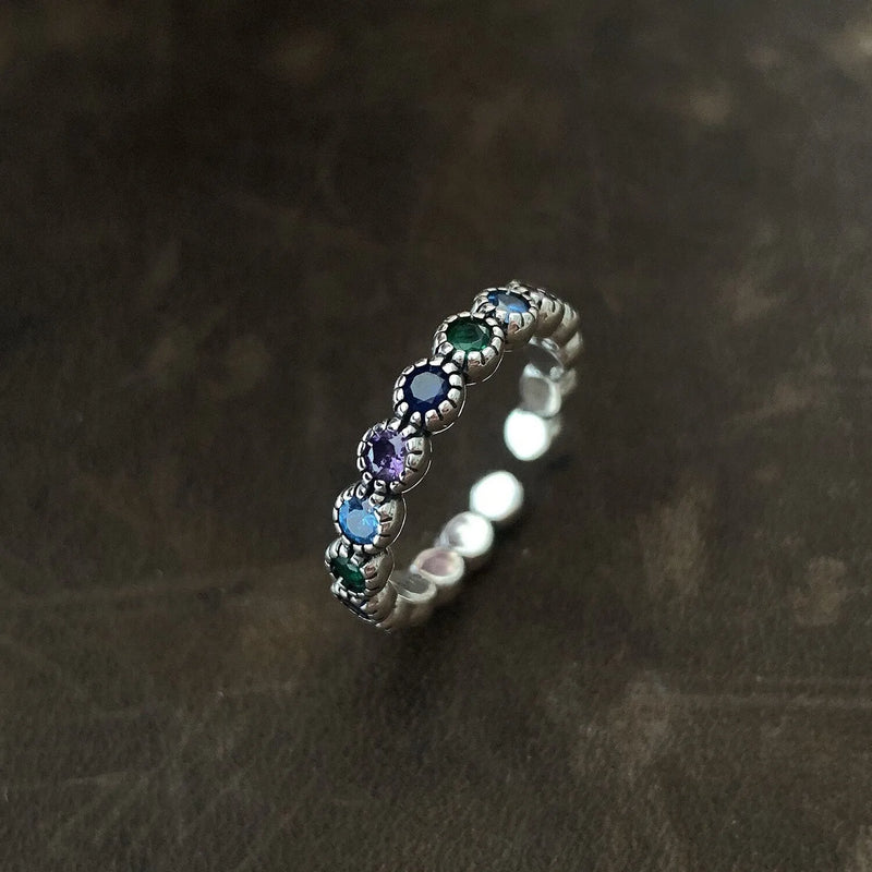 Silver Flower Stone Ring | With unique details