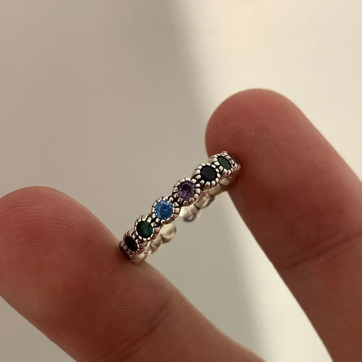 Silver Flower Stone Ring | With unique details