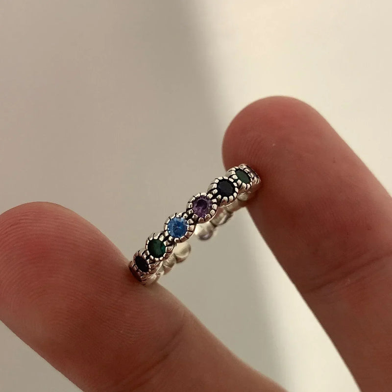 Silver Flower Stone Ring | With unique details