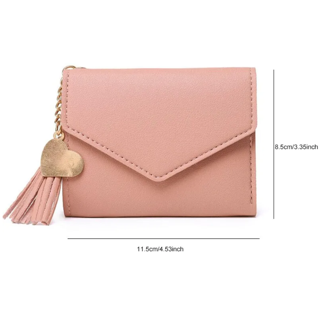 Mini Wallet with Tassel Charm | Stylish & Compact