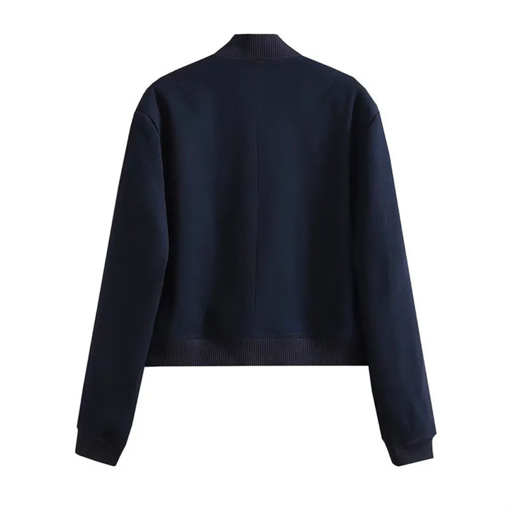 Crystal Cropped Varsity Jacket | Stylish & Casual