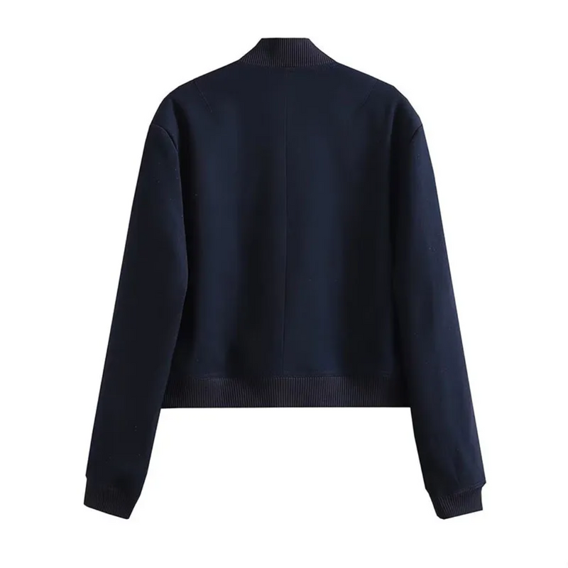 Crystal Cropped Varsity Jacket | Stylish & Casual