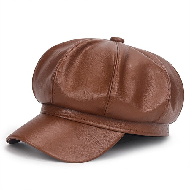 Serene Leather Beret | Stylish & Tough