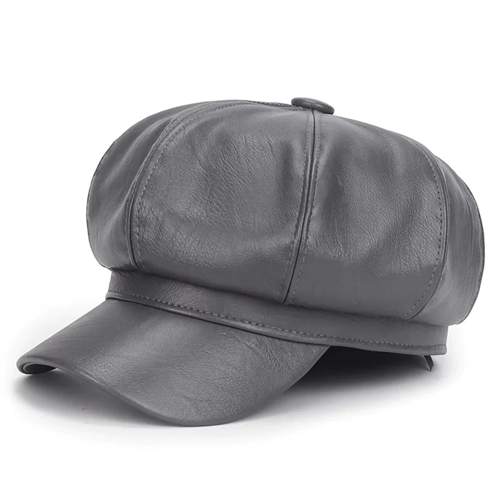 Serene Leather Beret | Stylish & Tough