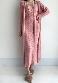 Jolie 2-piece Set | Knitted winter dress with a cozy warm cardigan