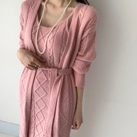 Jolie 2-piece Set | Knitted winter dress with a cozy warm cardigan